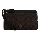 Cartera Dama Coach Original Double Zip Wallet Monograma