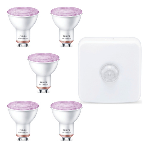 Lampara Led Dicro Gu10 Color 4.9w Philips Smart X5 + Sensor