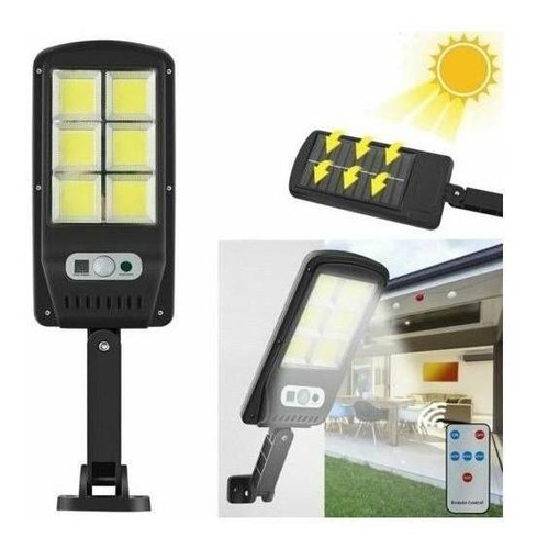 Foco Led Solar 120 Led 120w Luminaria Full+poste+control