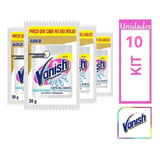 10 Tira Mancha Vanish Crystal White Branqueador Pó Sachê 30g