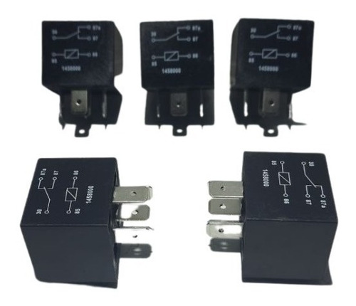 Kit De 5 Relevador Relay Universal 40-30 Amp 5 Terminales