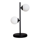 Lampara Velador 2 Luces Elyn Globo Opal Apto Led G9 