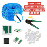 Kit Alicate Decapador Testador 100 Rj45 305m Cabo De Rede