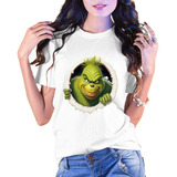 Playera Navidad El Grinch Gruñon Regalo. Blanco Y Negro 