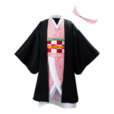 Kids Demon Slayer Outfits Cloak Cape Kimono Coat Disfraz Hal