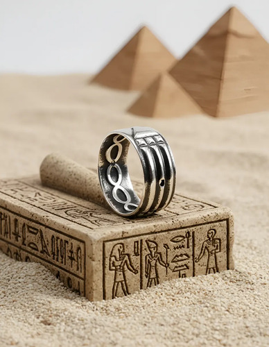 Anillo Atlante Egipcio Poder Protección Amuleto Plata 925 | Envío gratis