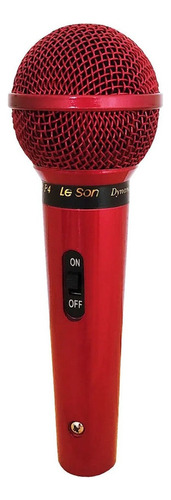 Microfone Le Son Sm 58 P-4 Dinâmico Cardioide Cor Vermelho