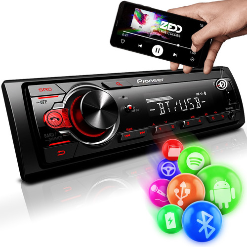 Rádio Pionner Mp3 Player Automotivo Mvh-s218 Bt Mvh Bt Usb