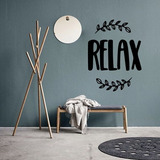 Vinilos Decorativos Para Paredes Vinil Frases Letras Relax Color Negro