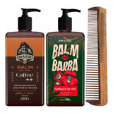 Kit 2x Balm Barba Coffee Guaraná E Pente Duplo Don Alcides
