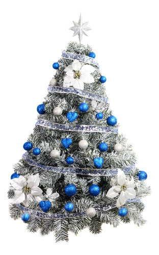 Arbol De Navidad Premium  1,30 M + Kit 36 Azul - Sheshu Me