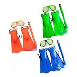 Oculos Natação Infantil, Snorkel E Nadadeira - Kit Mergulho 