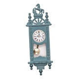Reloj De Pared De Casa De Muñecas A Escala 1:12 Modelo Azul