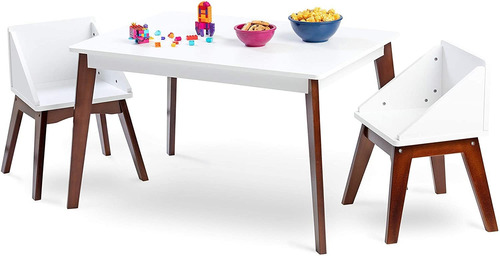 Niños Blanca Moderna Mesa Y Silla Conjunto Para Niños...