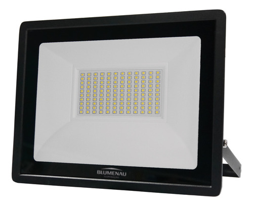 Refletor Led Blumenau 100w Preto Prova D'agua 3000k Bivolt