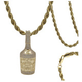 Dije Hombre Botella Hiphop + Cadena Regalo Chapa Oro 14k