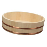 Tigela De Madeira Para Arroz E Sushi, Recipiente De 27x7,5cm