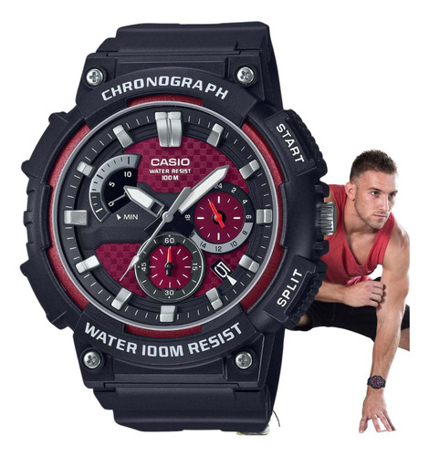 Relógio Pulso Casio Masculino Analógico Preto Mcw-200h-4avdf