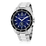 Reloj Michael Kors Mk8400 Para Hombre, Color Plateado Y Azul