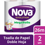 Toalla De Papel Nova Evolution Absorb Mega Rollo 2 Un 26mt