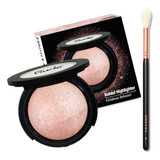 Set De Maquillaje Iluminador Rude Cosmetics Con Brocha R36