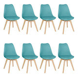8 Cadeiras Estofada Leda Base Madeira Eames Cozinha Cores Estrutura Da Cadeira Tiffany
