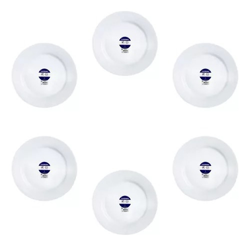 Plato Postre Luminarc Everyday Vidrio Templado 19cm Pack X6