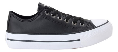 Tênis All Star Plataforma Original Lift Couro Preto Feminino