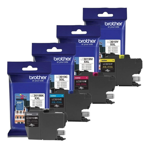 Pack 4 Tinta Brother Lc3019 Xxl Colores Originales