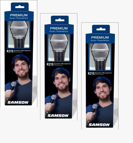 Kit De 3 Microfonos Samson R-21s Cables Canon Plug + Pipetas