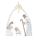 Adorno Navideño Belén María Y José 1.52m Luz Blanca Xchws C