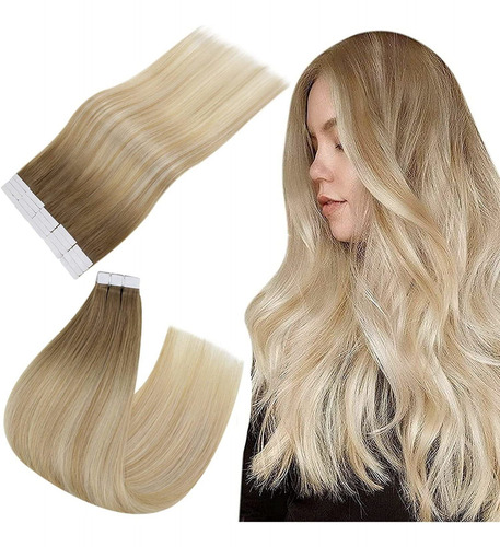 Extensiones De Cabello Natural 22in Balayage Rubio Ombr 50gr