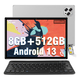 Tablet H5 10.1 Hd Android 13 8+512gb Con Teclado Pad 8000mah