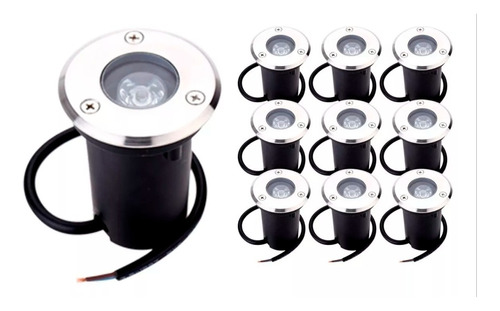 Kit 10 Balizador Led 1w P/ Piso / Escada/ Chão/branco Quente