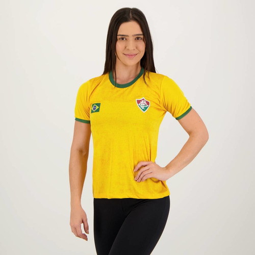 Camisa Fluminense Brasil Kokama Feminina Amarela