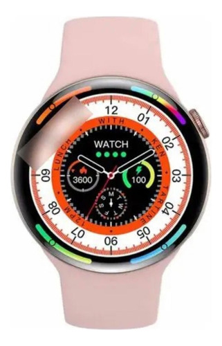 Relógio Smartwatch Feminino E Masculino W28 Pro Redondo Rosa
