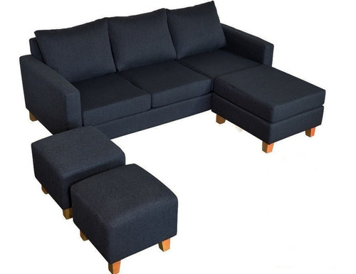 Sofa Sillon Esquinero Chenille Anti Desgarro Combo Living