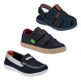 Combo Sandalia Masculina Infantil Mocassim E Tenis Infantil