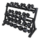 Kit Pesas Mancuernas Rack Holder + 10pares 2.5kg Hasta 25kg