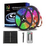 Cinta Tira Led Solar Multicolor 5 Metros Con Control Premium