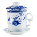 Juego De Tazas De Té De Porcelana Azul Y Blanca Tea Bowl
