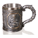 Tazón Taza Mug Caballero Medieval. Acero Inoxidable 420 Ml