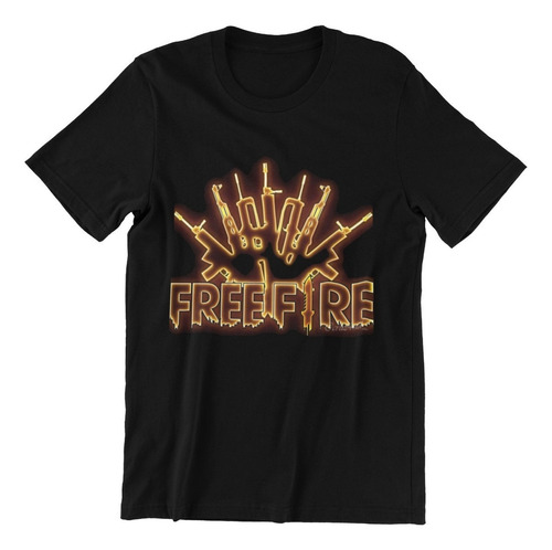 Polera Unisex Freefire Dorado Videojuego Estampado Algodon