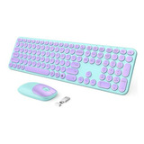 Teclado Y Ratón Inalámbricos Purple Compatible Con Macbook Y