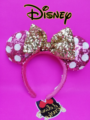 Disney Minnie Mouse Diadema Con Lentejuelas Pink Polka