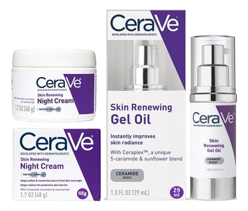 Cerave Skin Renewing Crema De Noche + Aceite En Gel 