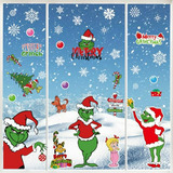 Adornos Reutilizables De Ventana Del Grinch Para Navidad