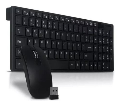 Kit Teclado Mouse Wireless S/fio Ultra Slim 2.4 Ghz K-06  Nf