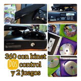 Xbox 360 512mb Slim Console Con Kinet Y Dos Controles