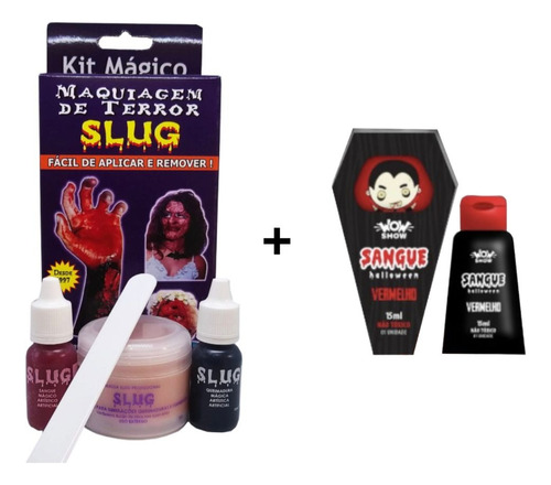 Kit Mágico Slug Maquiagem + Sangue Artificial Falso